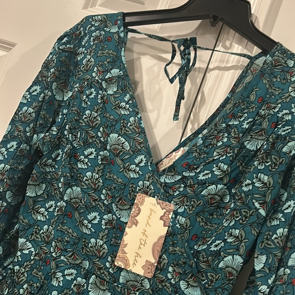 NWT Band Of The Free Jewel Teal Floral Wrap Maxi Dress - Picture 8 of 12